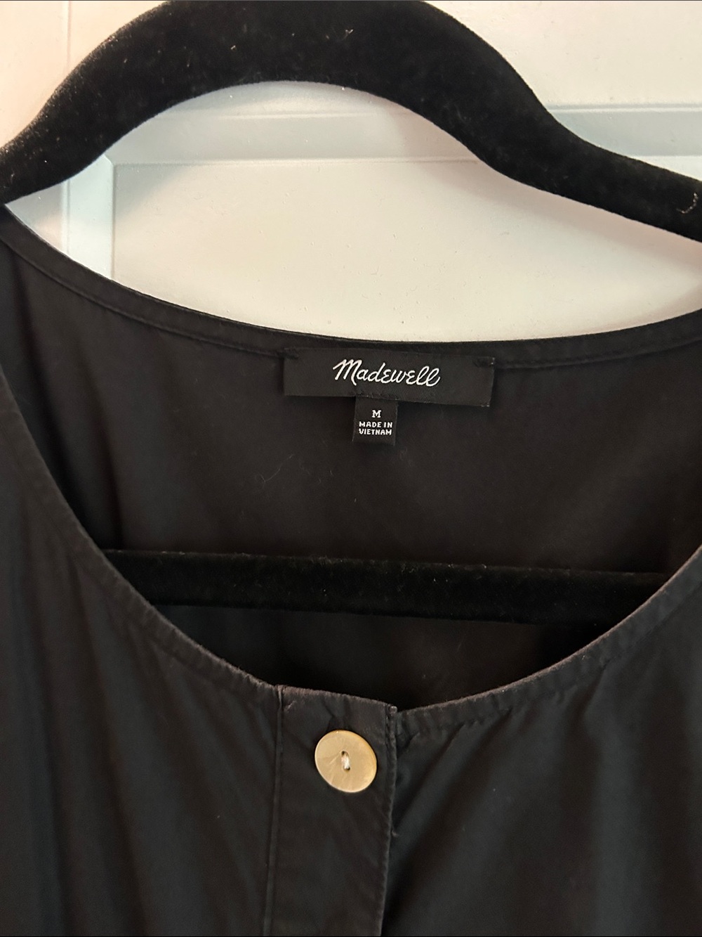 Madewell Black Button-Front Midi Dress - Picture 2 of 3